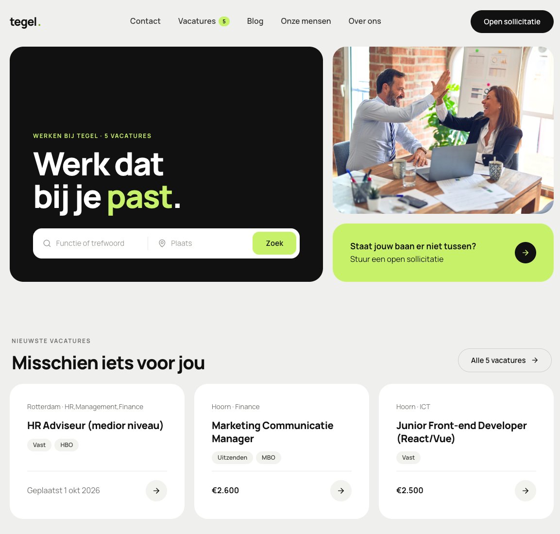Demo-careers site Tegel